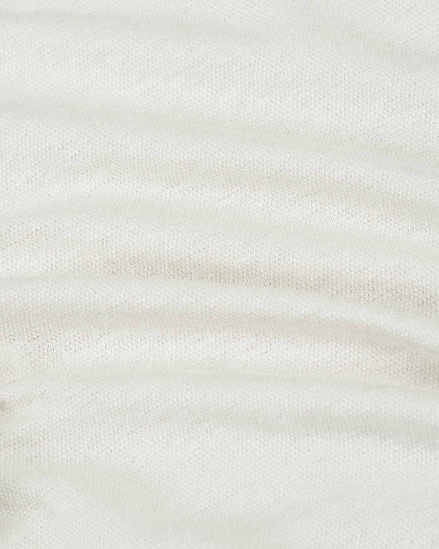 Herr | Tröjor | Boglioli | Washed Linen Long Sleeve Polo White