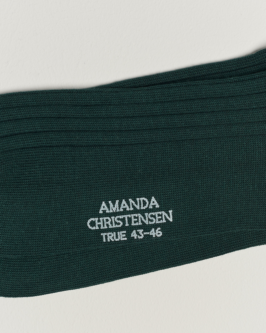 Herr | Avdelningar | Amanda Christensen | 3-Pack True Cotton Ribbed Socks Bottle Green