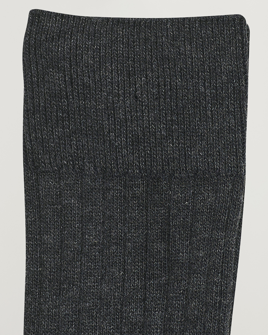 Herr |  | Amanda Christensen | 3-Pack True Cotton Ribbed Socks Antracite Melange