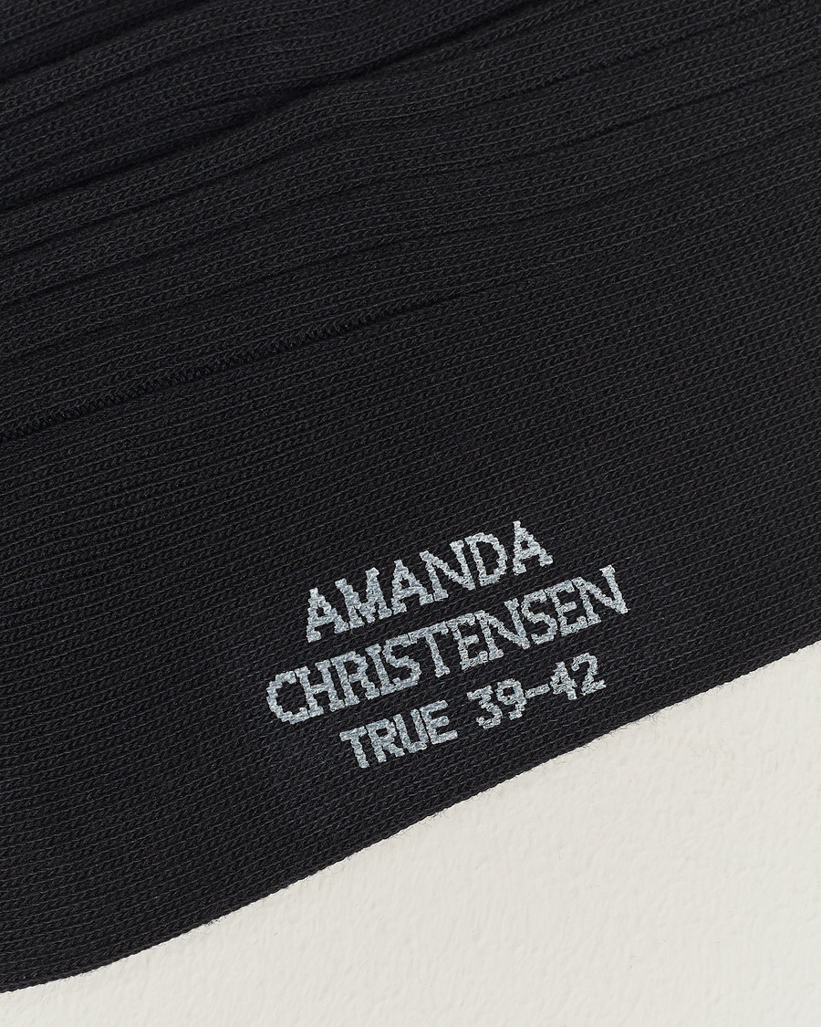 Herr | Vanliga strumpor | Amanda Christensen | 3-Pack True Cotton Ribbed Socks Black