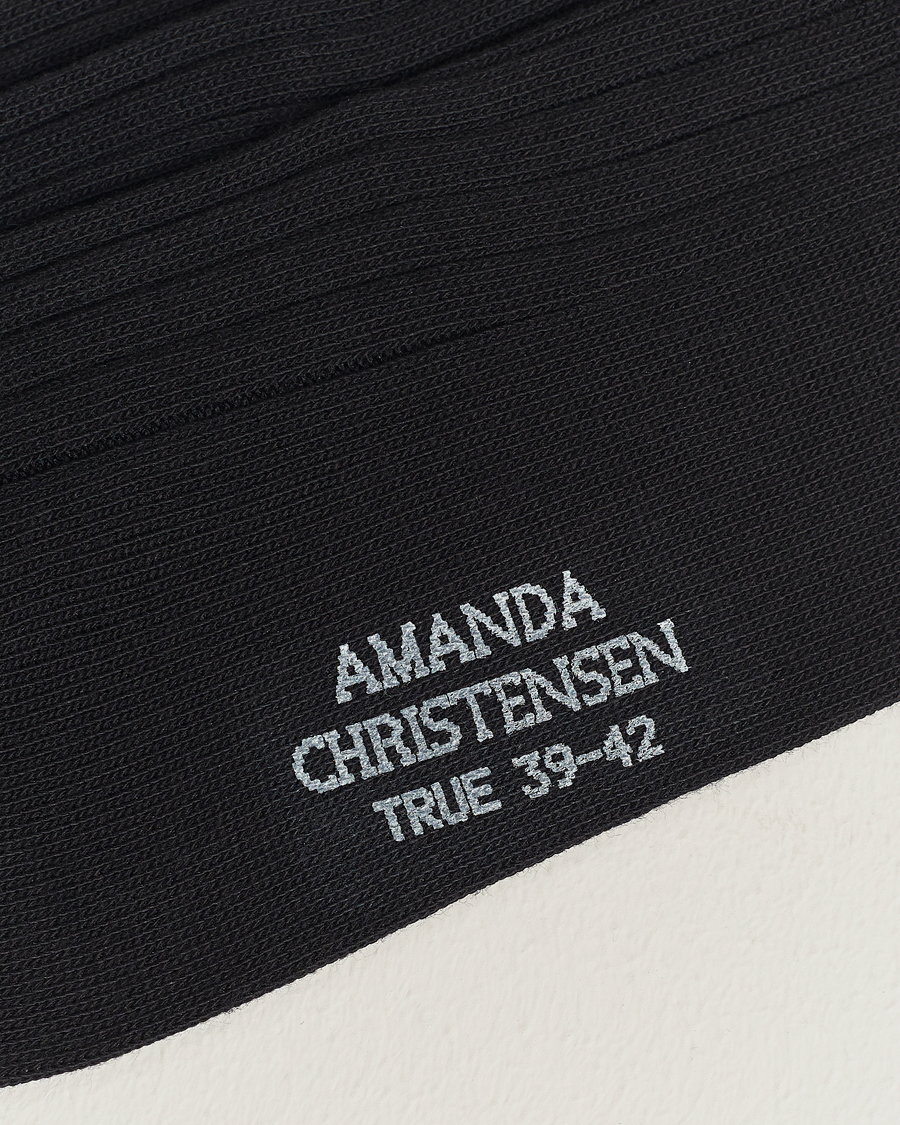 Herr | Underkläder | Amanda Christensen | 3-Pack True Cotton Ribbed Socks Black