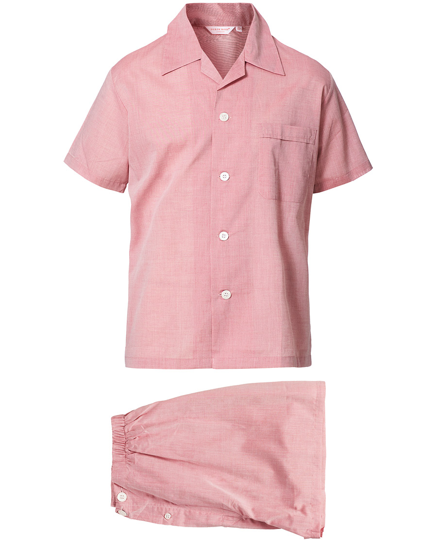 Herr | Pyjamas & Morgonrockar | Derek Rose | Shortie Cotton Pyjama Set Red