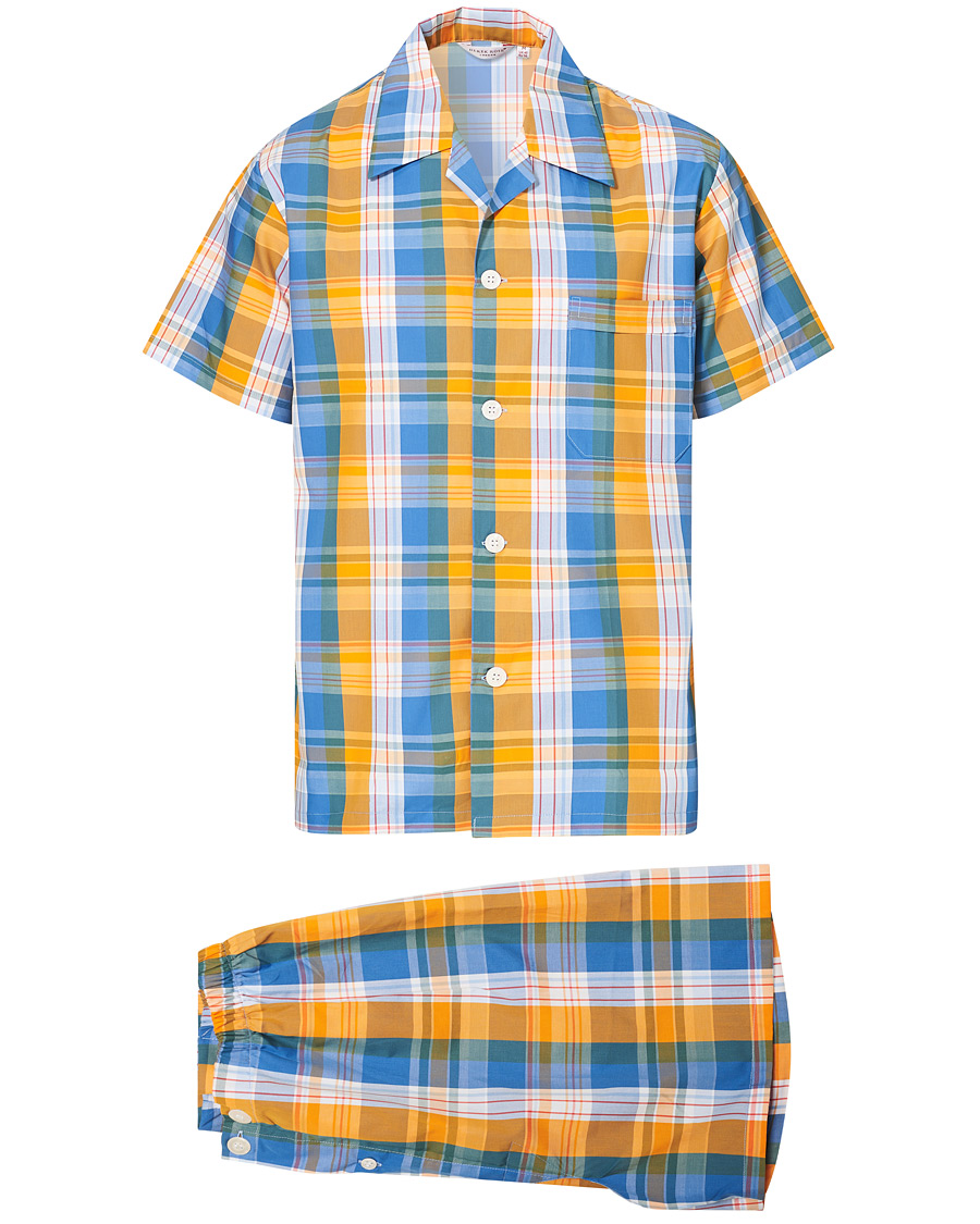 Herr | Pyjamas & Morgonrockar | Derek Rose | Shortie Checked Cotton Pyjama Set Multi