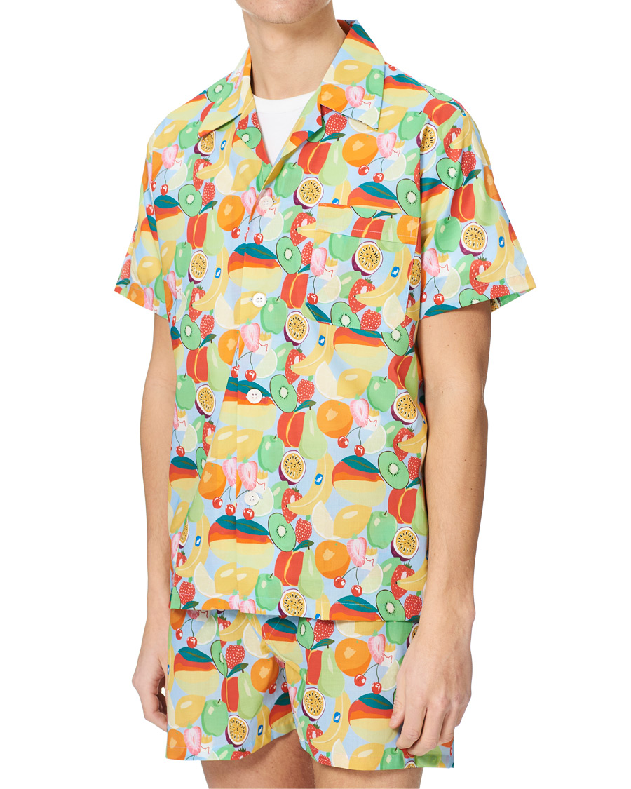 Herr | Pyjamas & Morgonrockar | Derek Rose | Shortie Mutli Printed Cotton Pyjama Set Multi