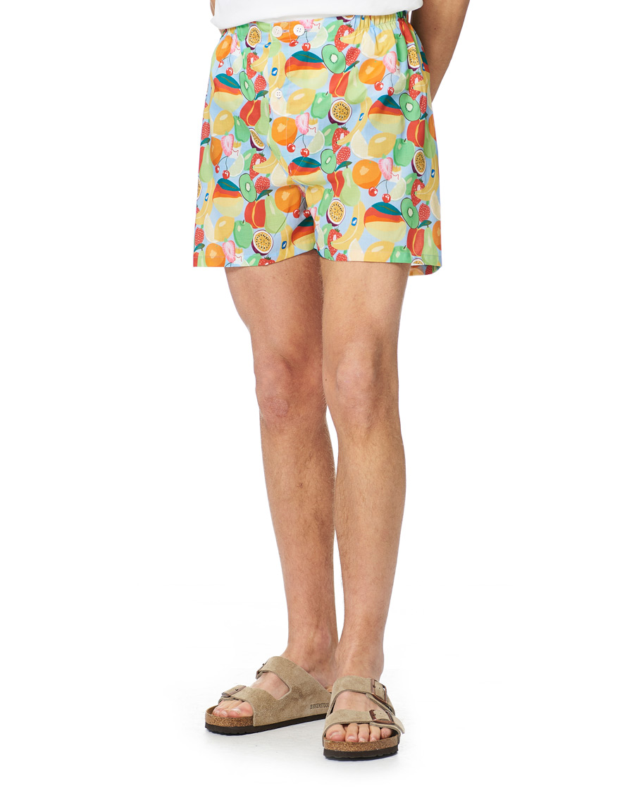 Herr | Pyjamas & Morgonrockar | Derek Rose | Shortie Mutli Printed Cotton Pyjama Set Multi
