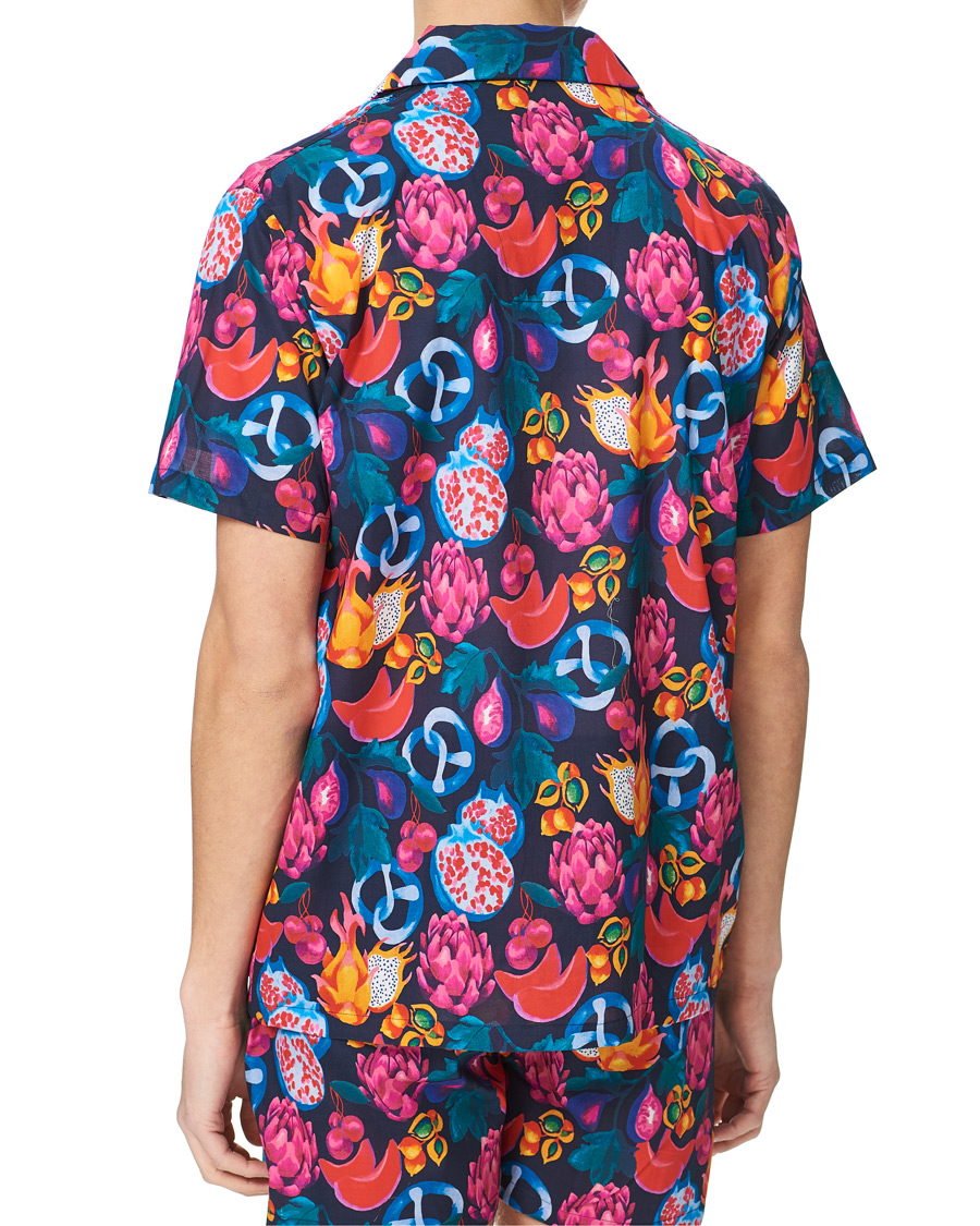 Herr | Pyjamas & Morgonrockar | Derek Rose | Shortie Mutli Printed Cotton Pyjama Set Navy