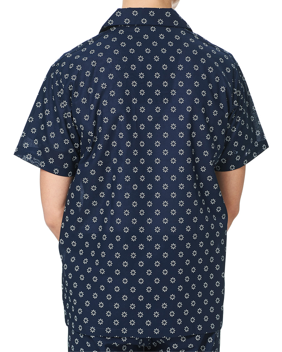 Herr | Pyjamas & Morgonrockar | Derek Rose | Shortie Printed Cotton Pyjama Set Navy