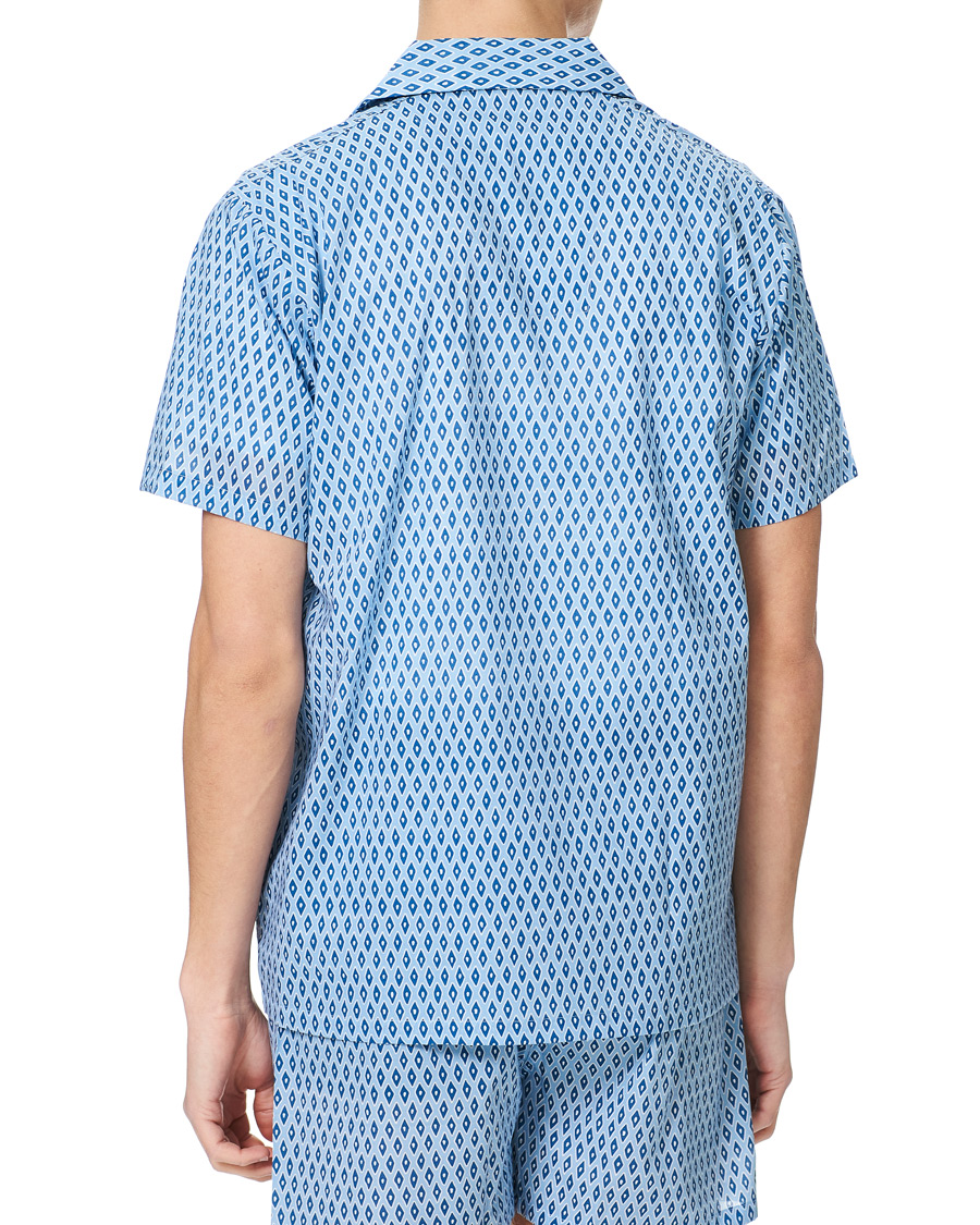 Herr | Pyjamas & Morgonrockar | Derek Rose | Shortie Printed Cotton Pyjama Set Blue