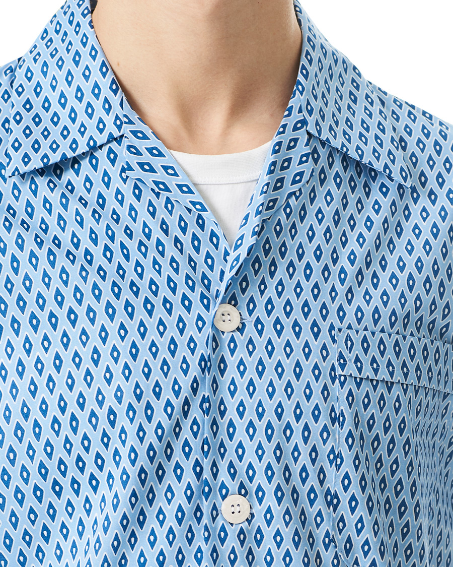 Herr | Pyjamas & Morgonrockar | Derek Rose | Shortie Printed Cotton Pyjama Set Blue