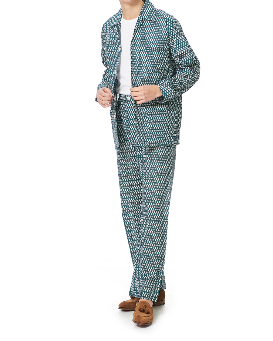 Herr | Pyjamas & Morgonrockar | Derek Rose | Printed Cotton Pyjama Set Green