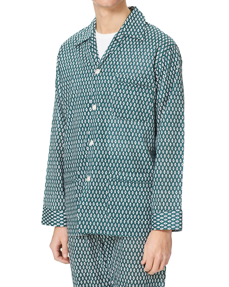Herr | Pyjamas & Morgonrockar | Derek Rose | Printed Cotton Pyjama Set Green