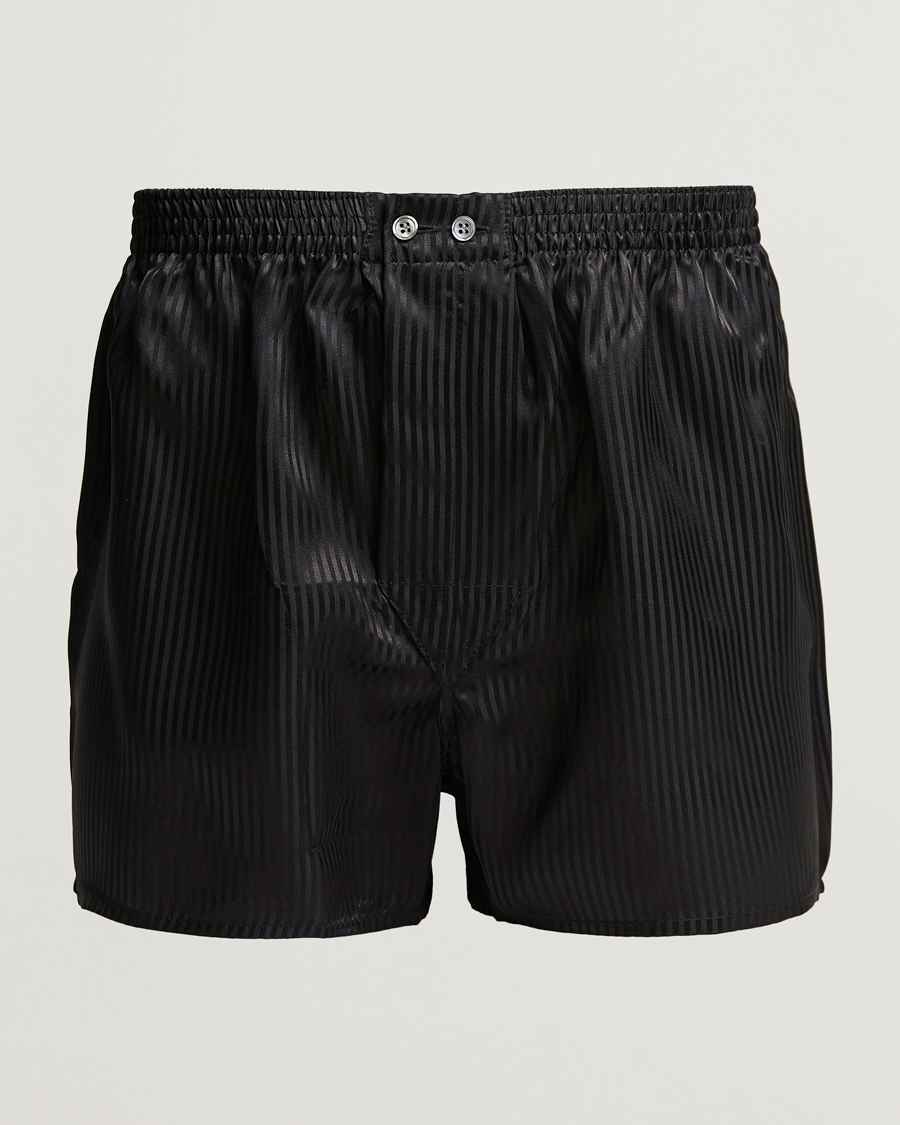Herr |  | Derek Rose | Classic Fit Silk Boxer Shorts Black