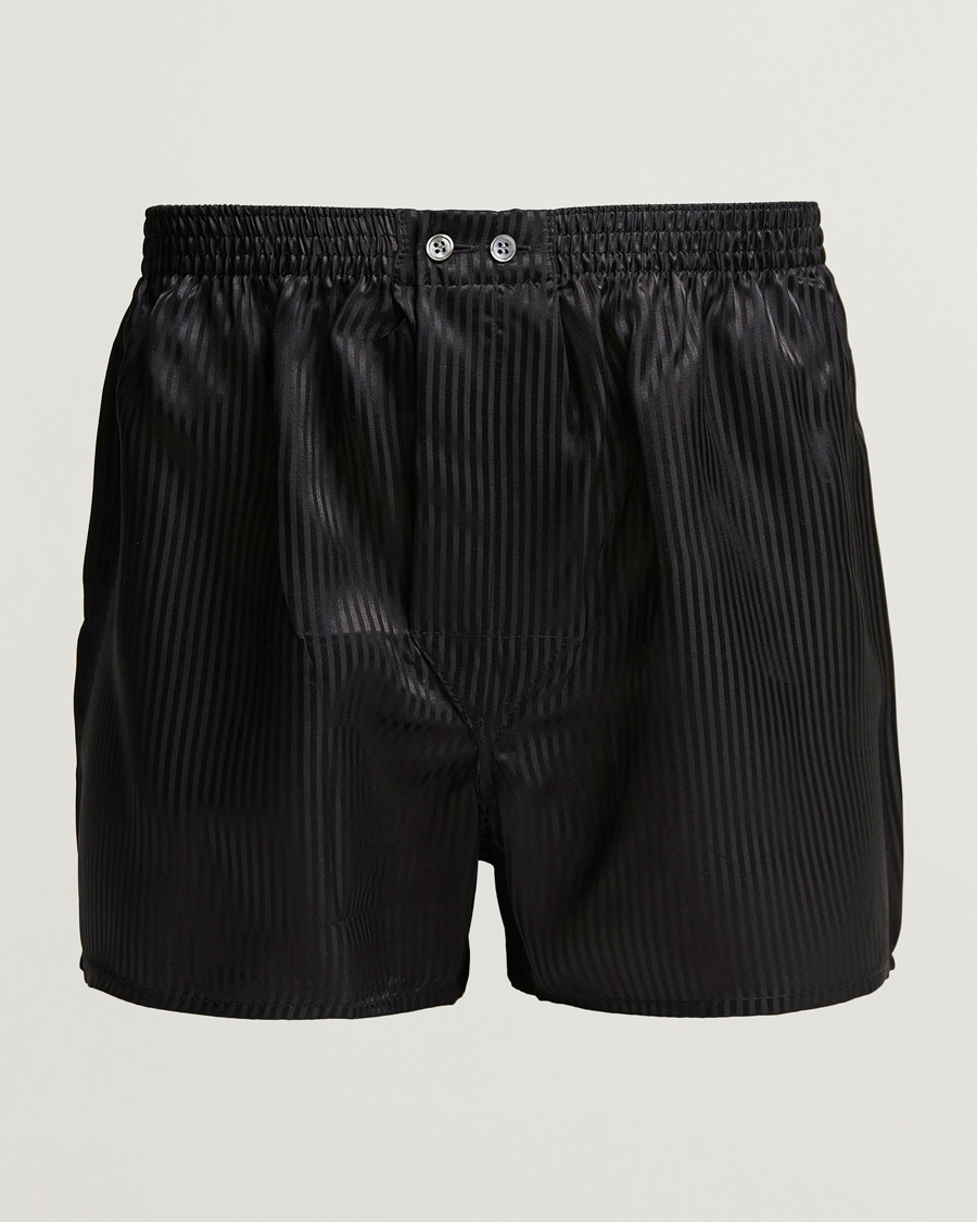 Herr | Underkläder | Derek Rose | Classic Fit Silk Boxer Shorts Black
