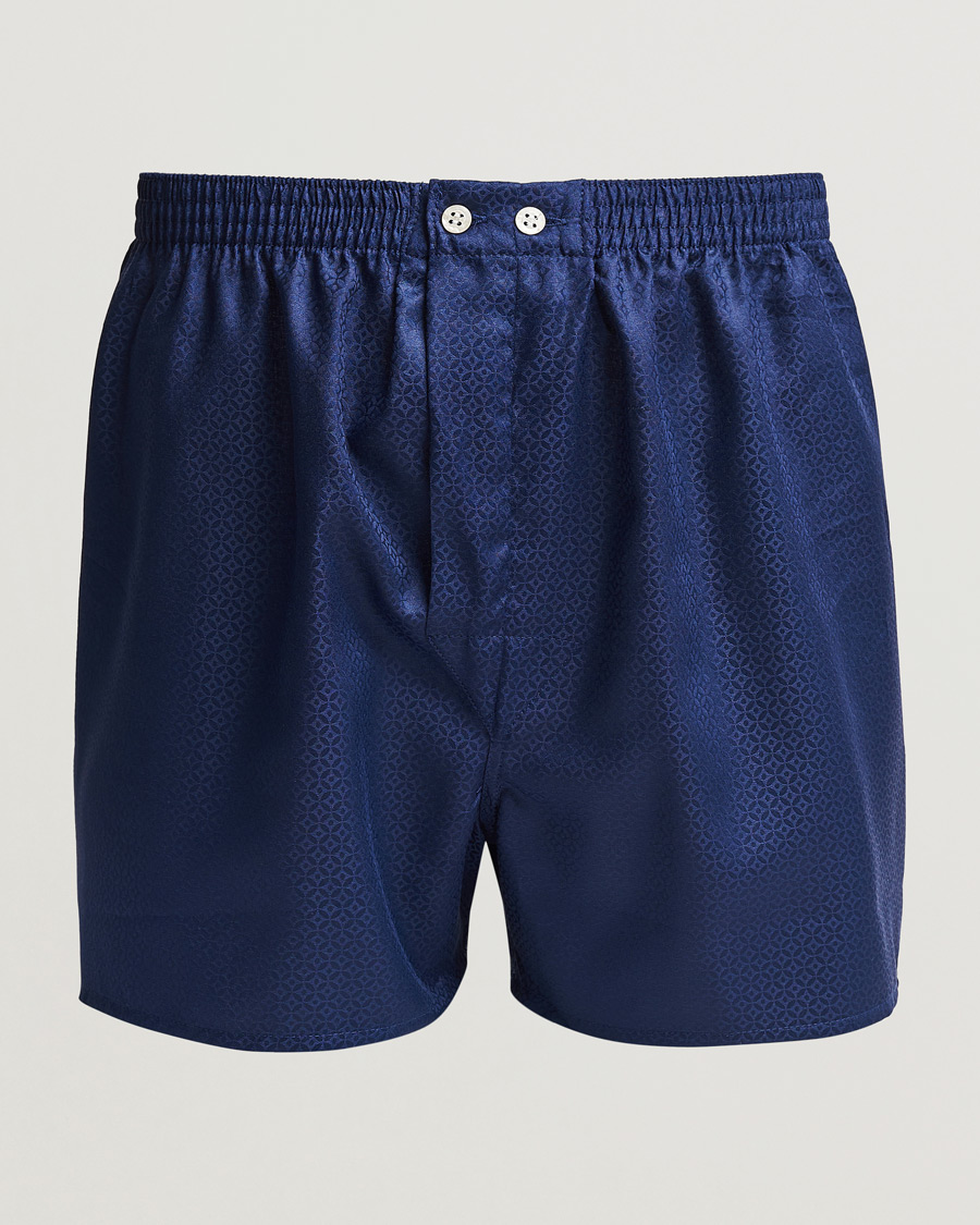 Herr | Underkläder | Derek Rose | Classic Fit Woven Cotton Boxer Shorts Navy