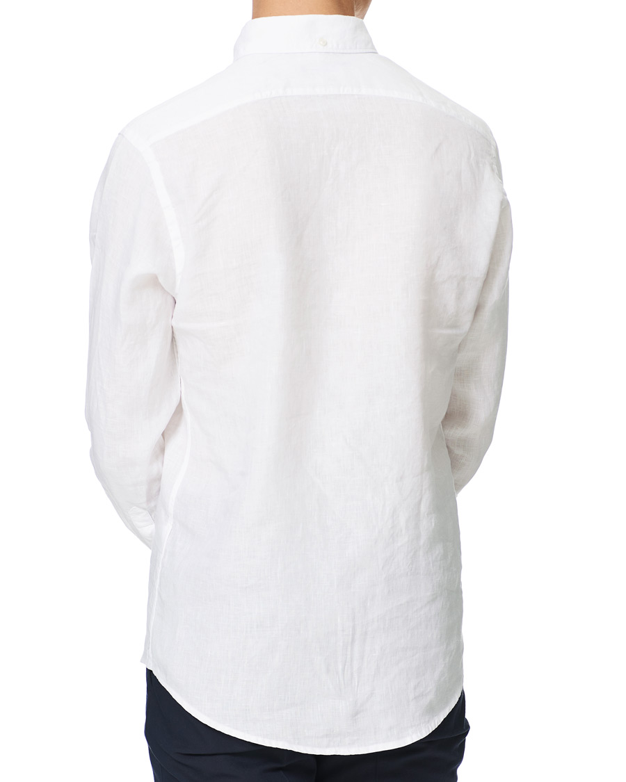 Herr | Skjortor | Eton | Slim Fit Button Down Linen Shirt White