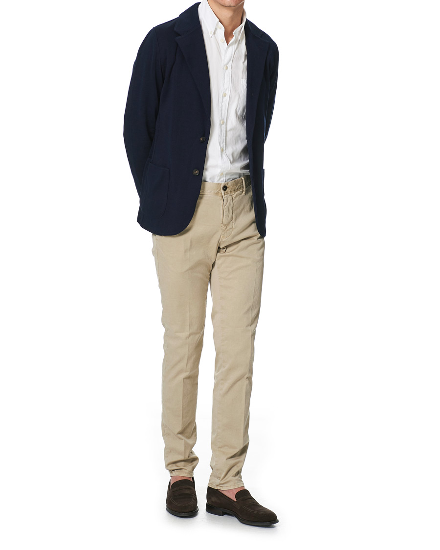 Herr | Kavajer | Lardini | Knitted Cotton Blazer Navy