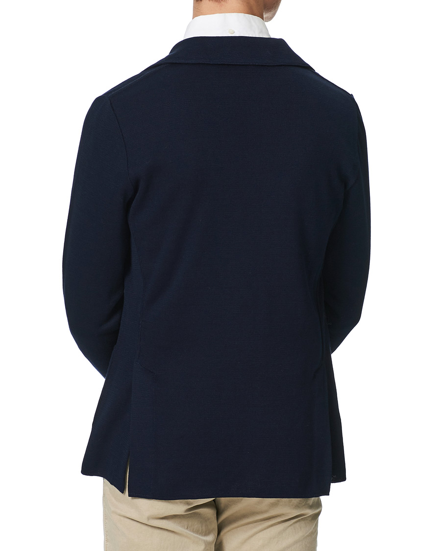 Herr | Kavajer | Lardini | Knitted Cotton Blazer Navy