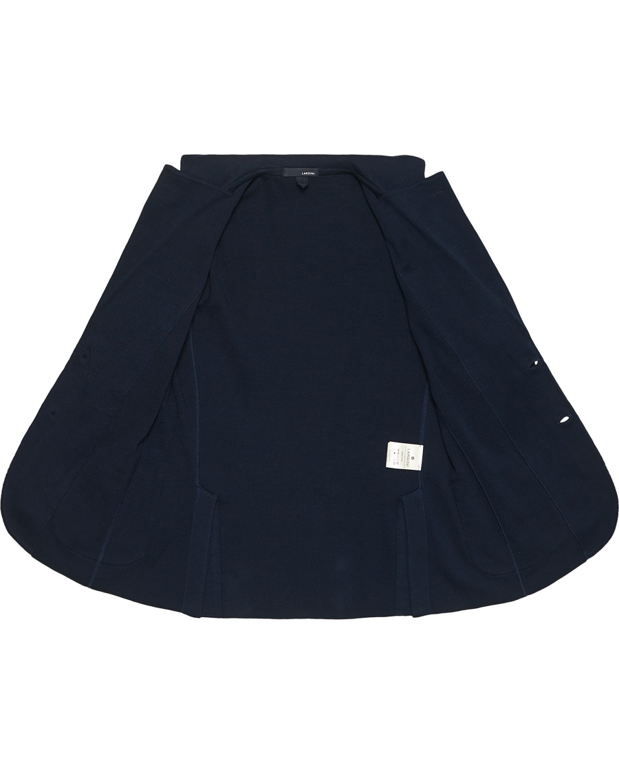 Herr | Kavajer | Lardini | Knitted Cotton Blazer Navy