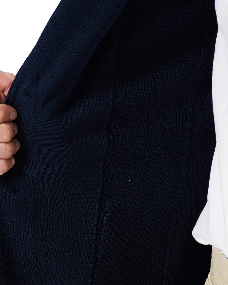 Herr | Kavajer | Lardini | Knitted Cotton Blazer Navy