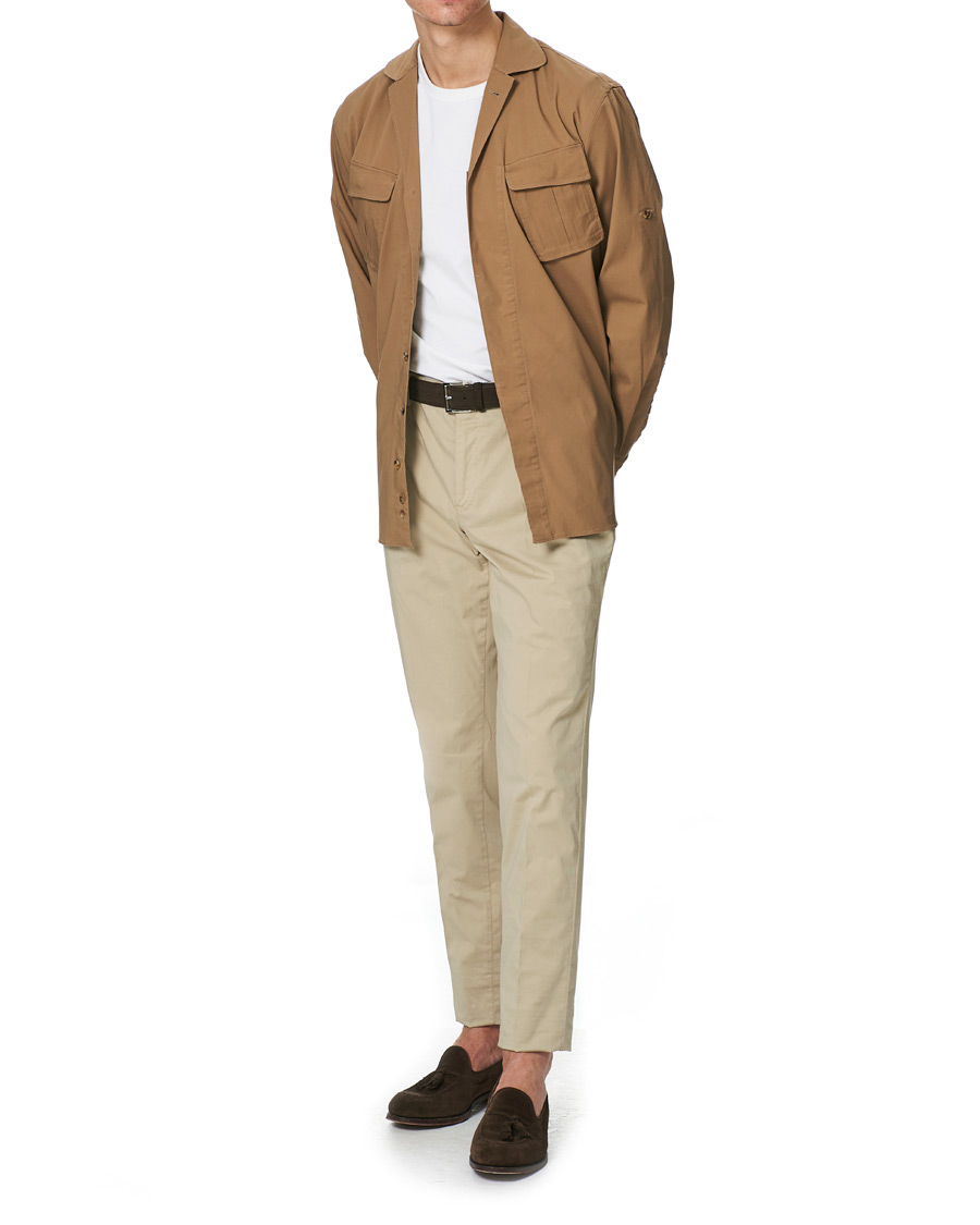 Herr | Skjortor | Lardini | Cotton Safari Pocket Overshirt Sand