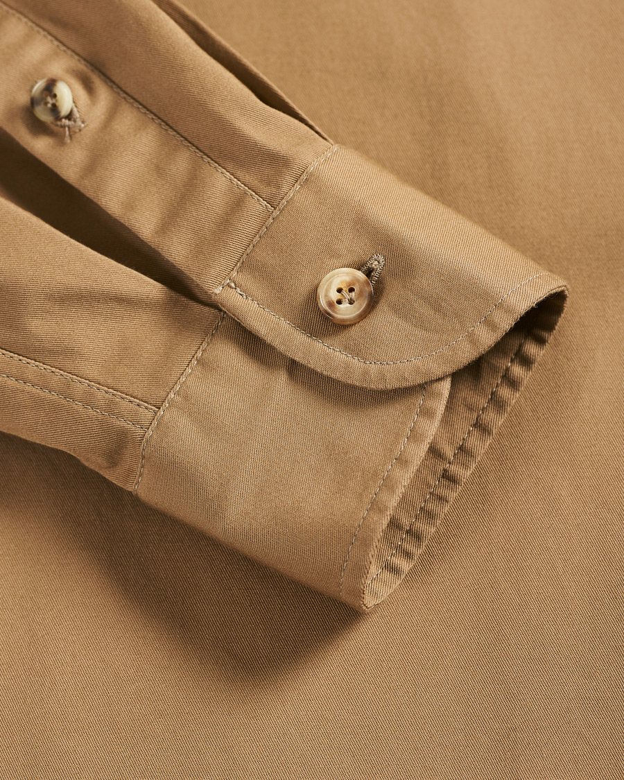 Herr | Skjortor | Lardini | Cotton Safari Pocket Overshirt Sand