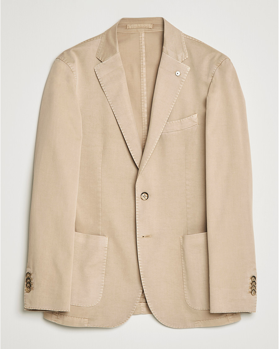 Herr | Kavajer | L.B.M. 1911 | Jack Regular Fit Cotton Stretch Blazer Sand