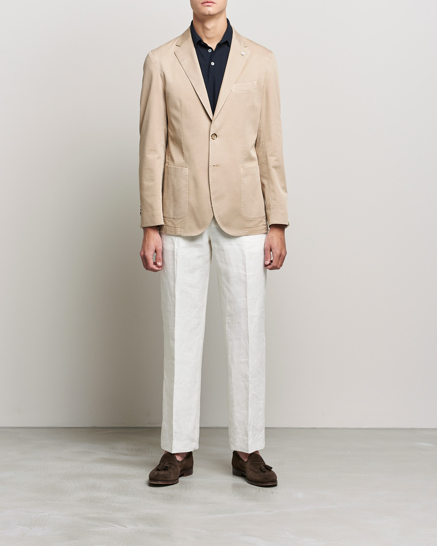 Herr | Kavajer | L.B.M. 1911 | Jack Regular Fit Cotton Stretch Blazer Sand