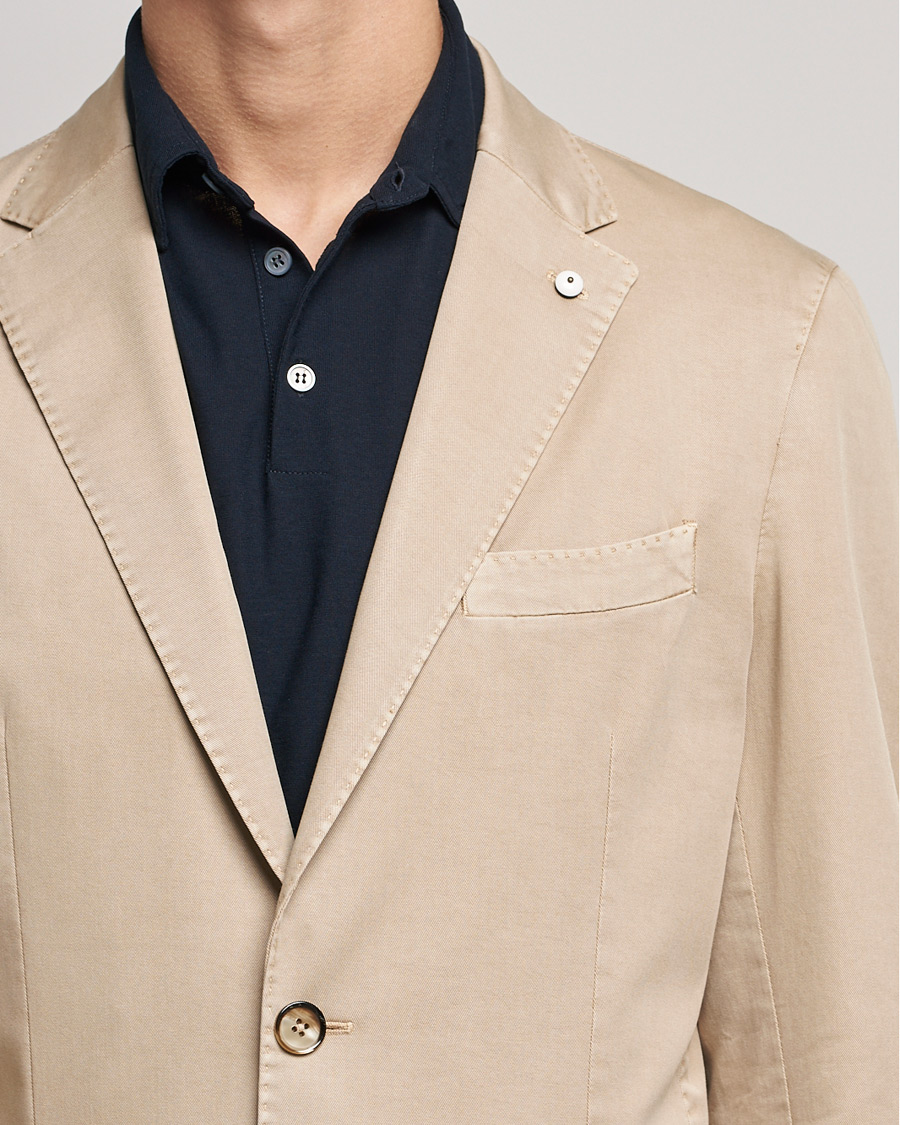 Herr | Kavajer | L.B.M. 1911 | Jack Regular Fit Cotton Stretch Blazer Sand