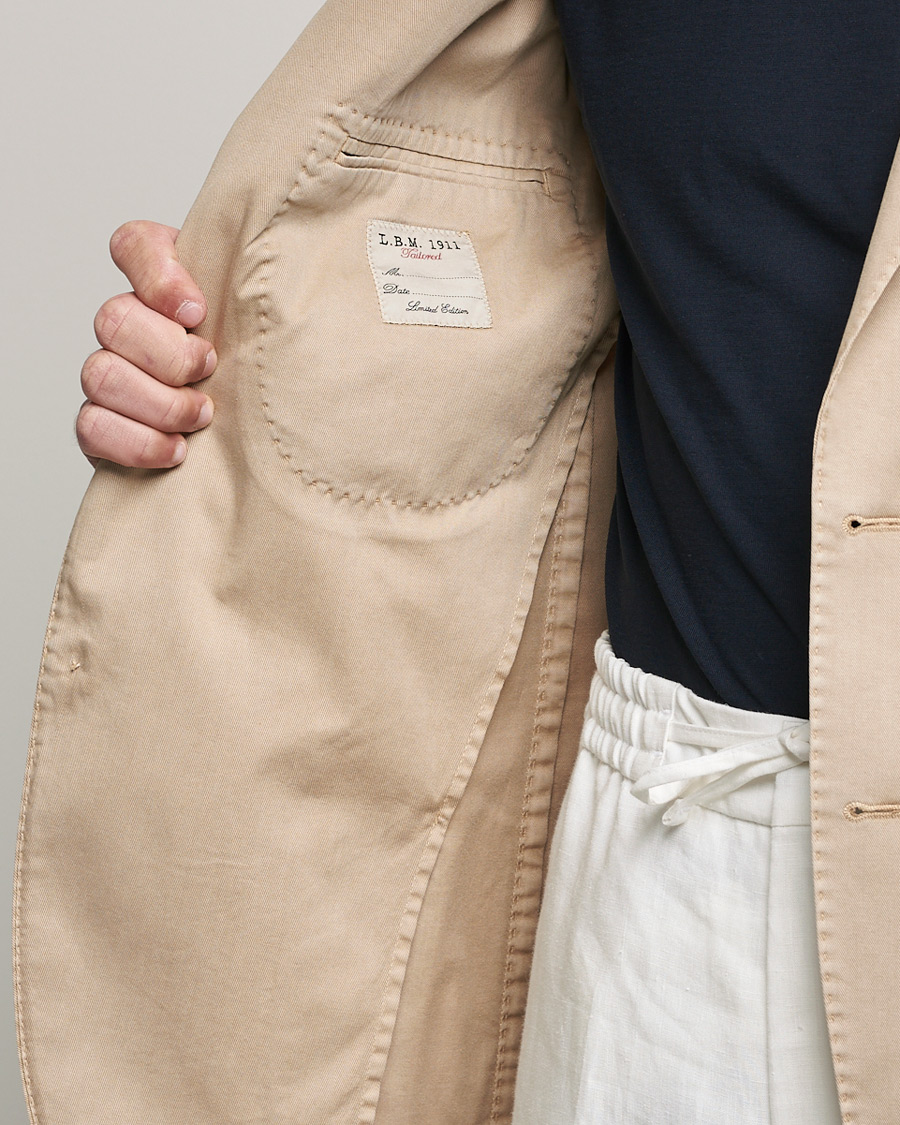 Herr | Kavajer | L.B.M. 1911 | Jack Regular Fit Cotton Stretch Blazer Sand