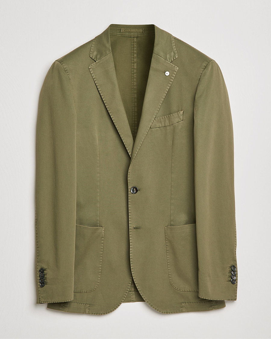 Herr | Kavajer | L.B.M. 1911 | Jack Regular Fit Cotton Stretch Blazer Olive