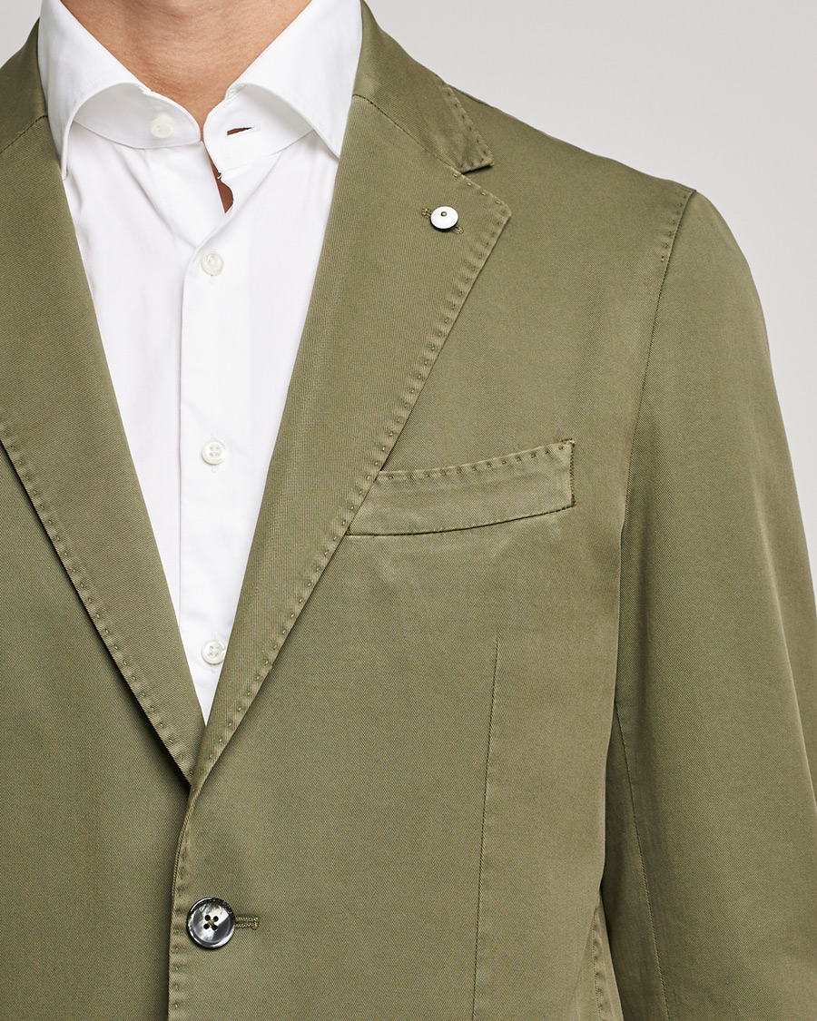 Herr | Kavajer | L.B.M. 1911 | Jack Regular Fit Cotton Stretch Blazer Olive