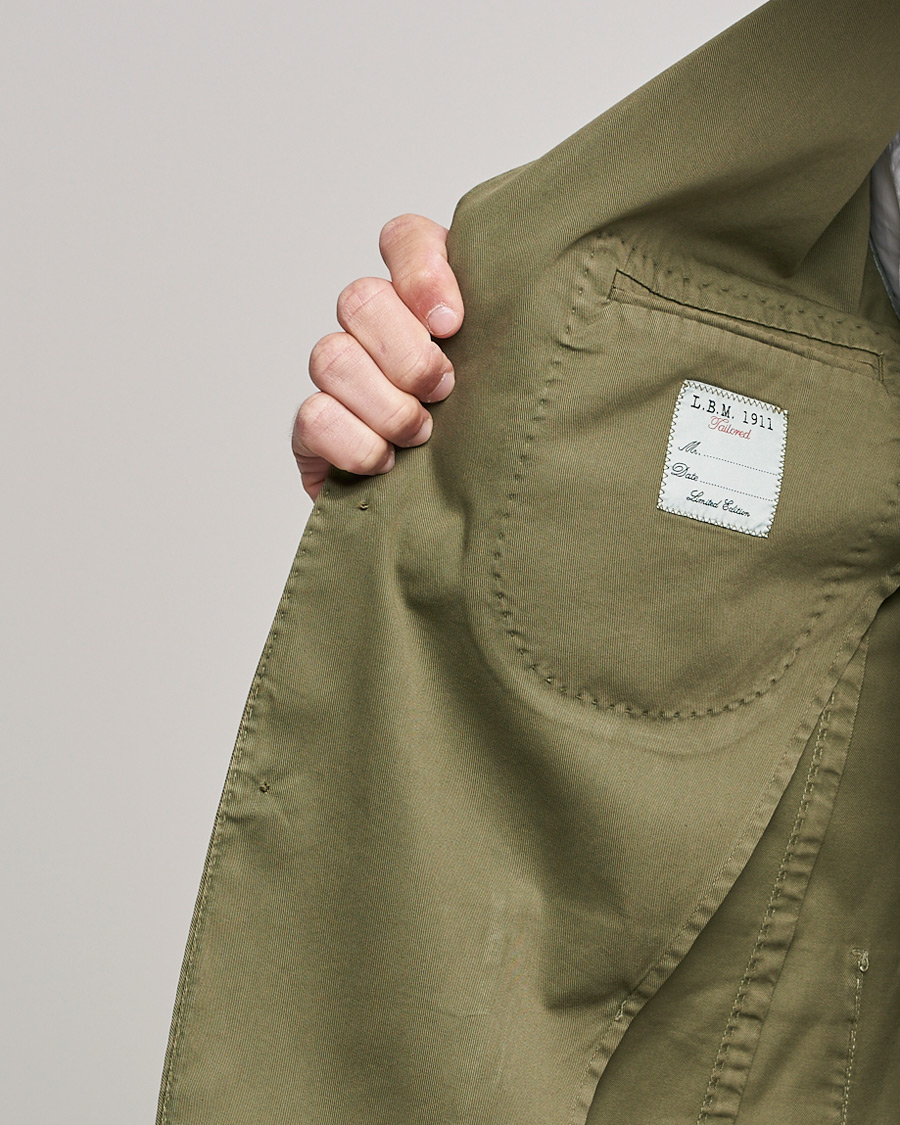 Herr | Kavajer | L.B.M. 1911 | Jack Regular Fit Cotton Stretch Blazer Olive