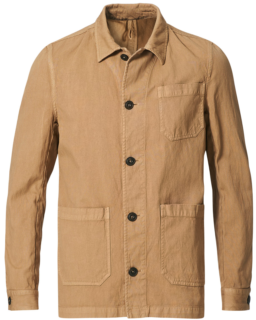 Herr | Skjortor | L.B.M. 1911 | Cotton/Linen Overshirt Beige