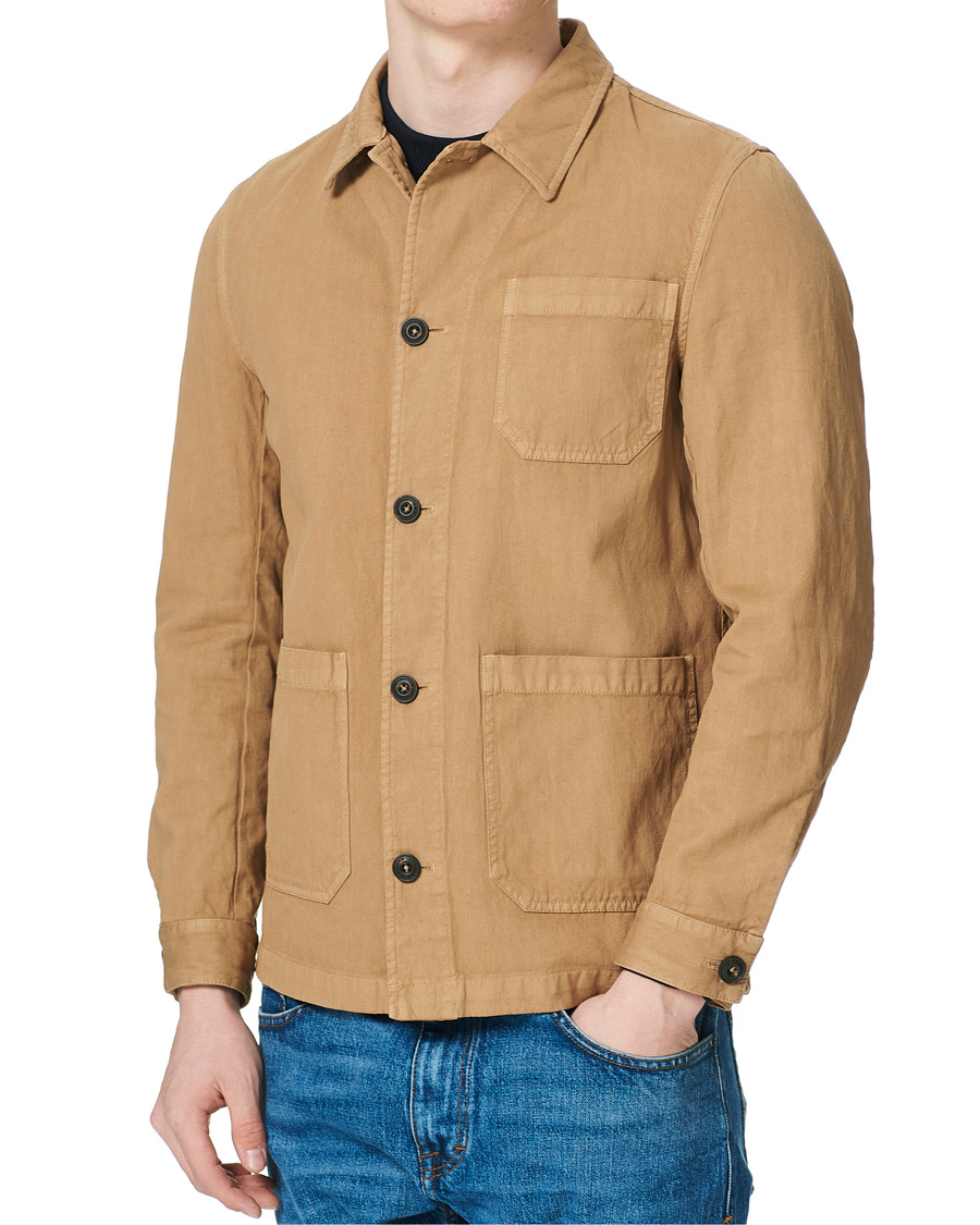 Herr | Skjortor | L.B.M. 1911 | Cotton/Linen Overshirt Beige