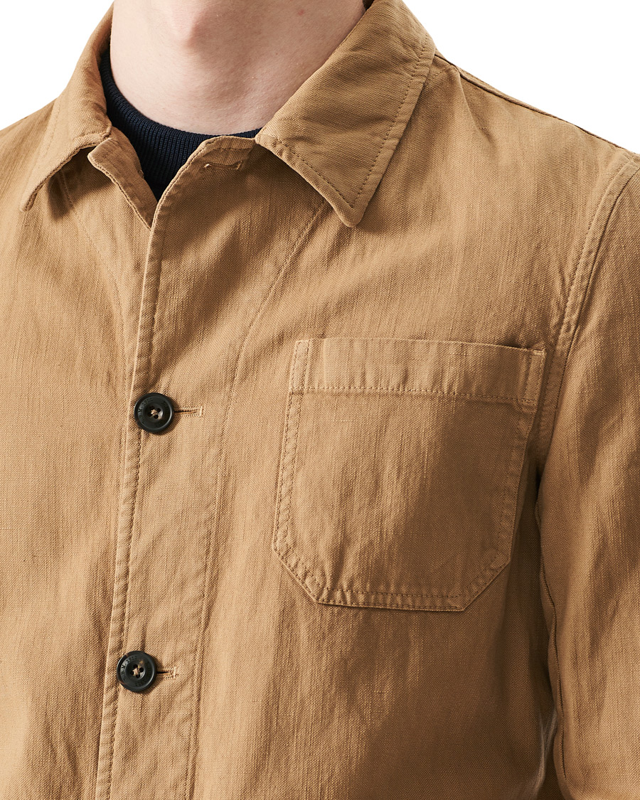 Herr | Skjortor | L.B.M. 1911 | Cotton/Linen Overshirt Beige