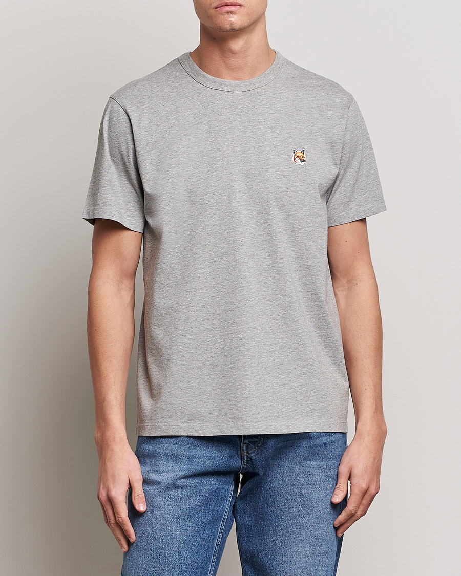 Herr | T-Shirts | Maison Kitsuné | Fox Head Tee Grey Melange