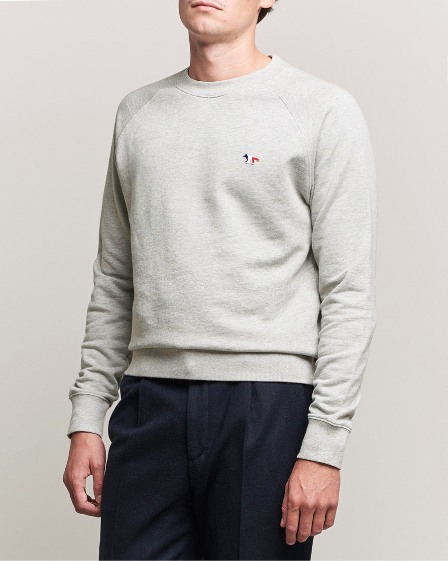 Herr | Grå Sweatshirts | Maison Kitsuné | Tricolor Fox Sweatshirt Grey Melange