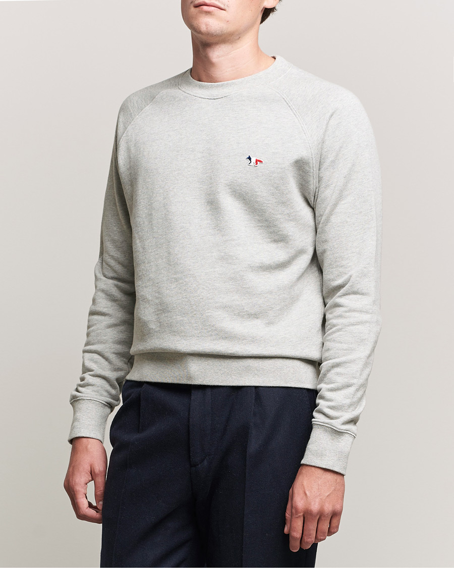 Herr | Tröjor | Maison Kitsuné | Tricolor Fox Sweatshirt Grey Melange
