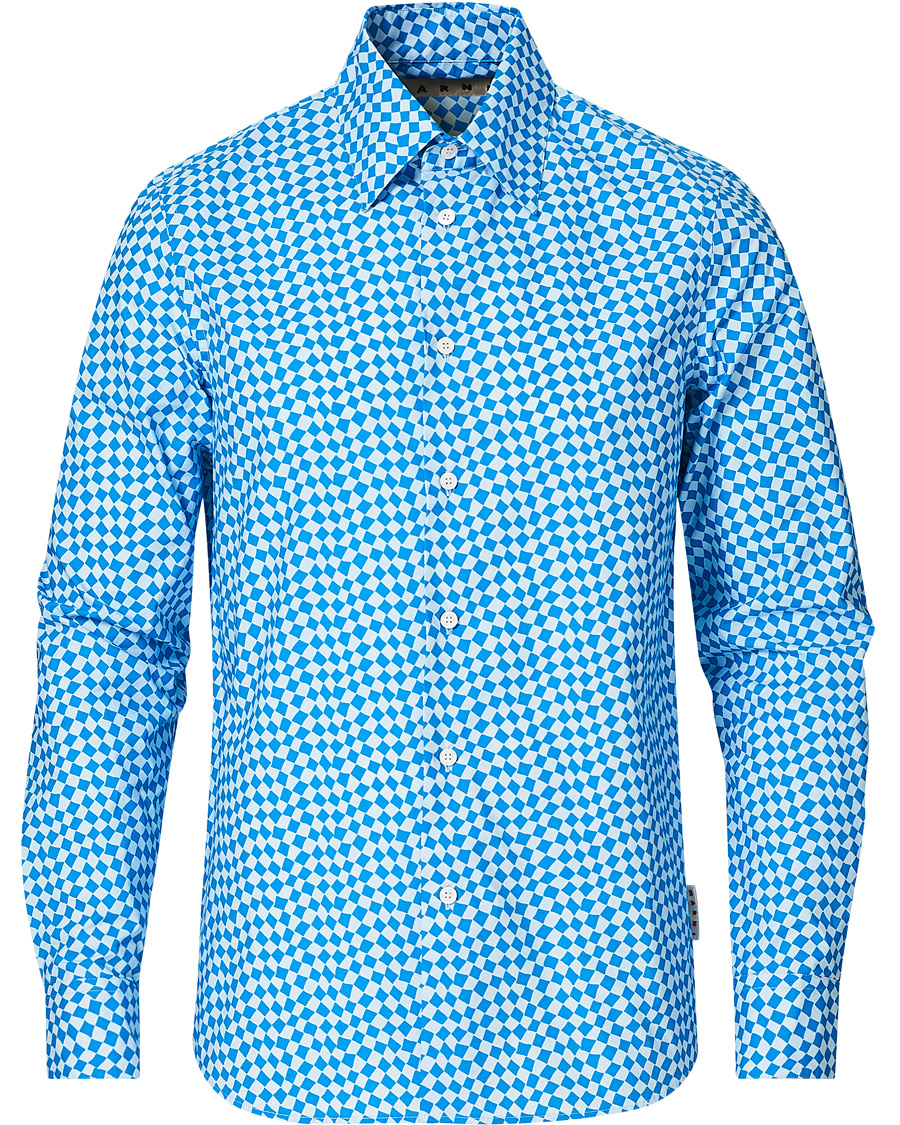 Herr | Skjortor | Marni | Rhombus Print Shirt Blue