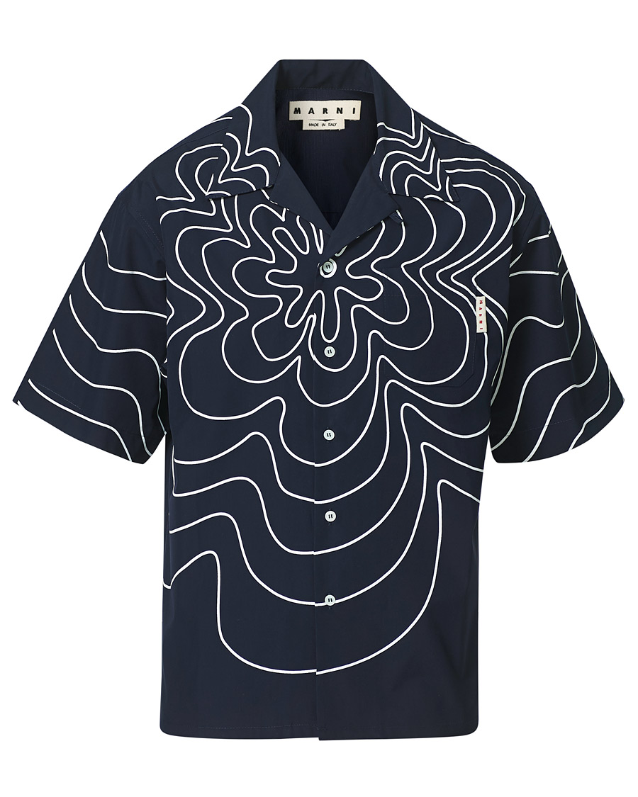 Herr | Skjortor | Marni | Flower Print Bowling Shirt Navy
