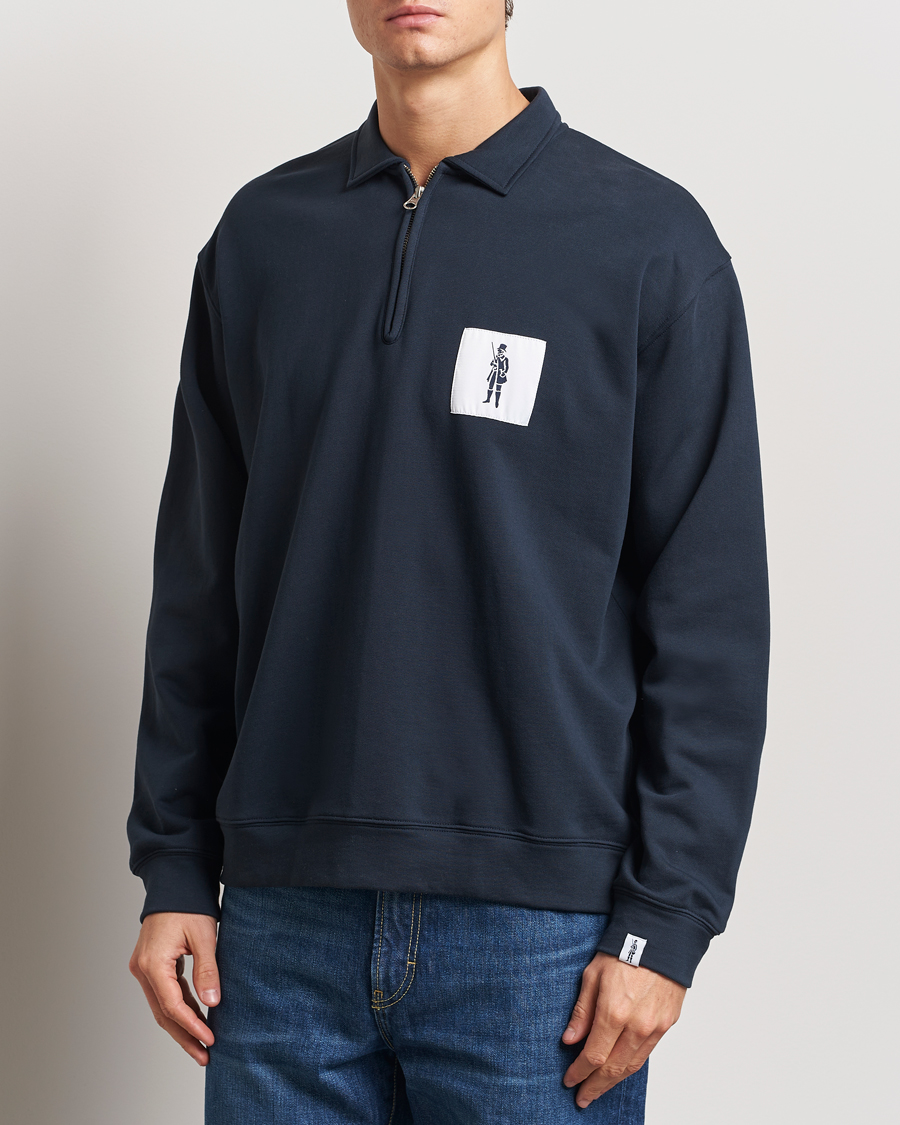 Herr | Tröjor | Mackintosh | Dandyman Zip Sweat Navy