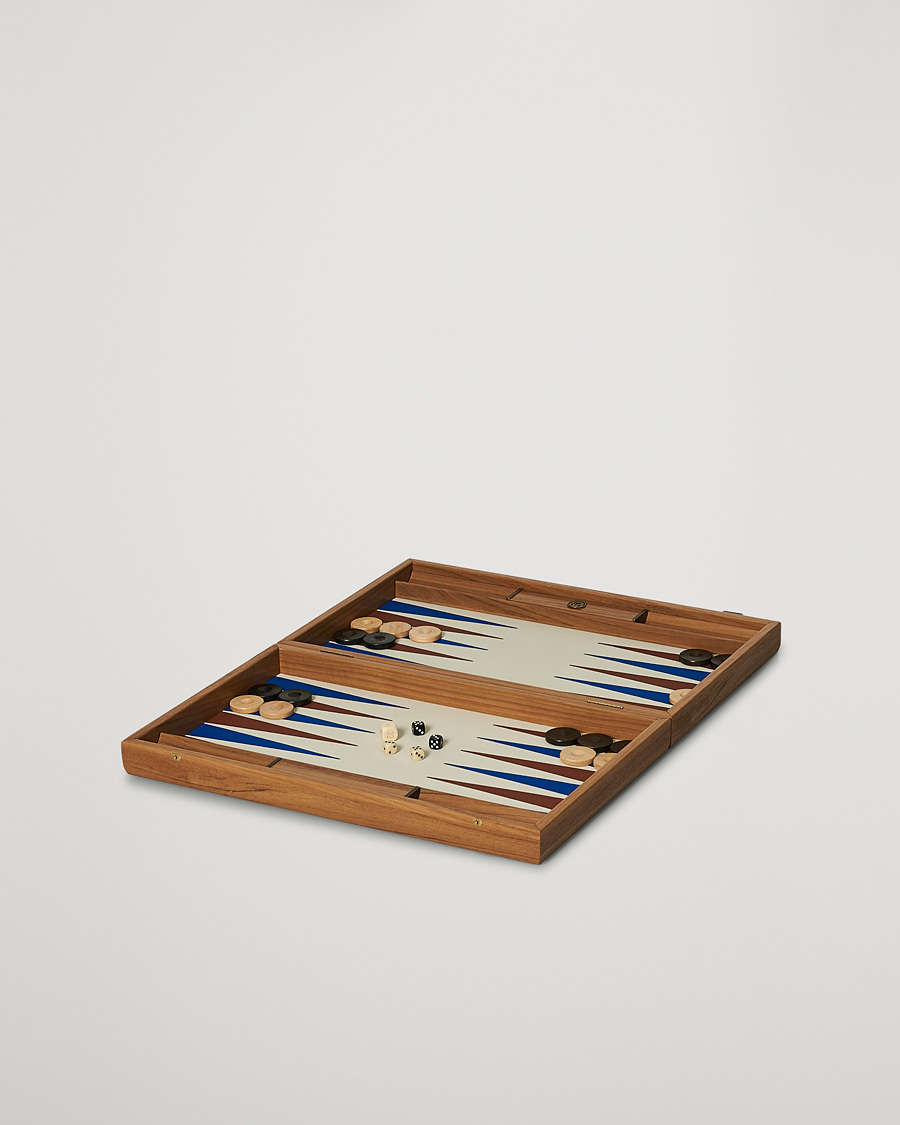 Herr | Spel & fritid | Manopoulos | Wooden Leatherette Backgammon Set Beige