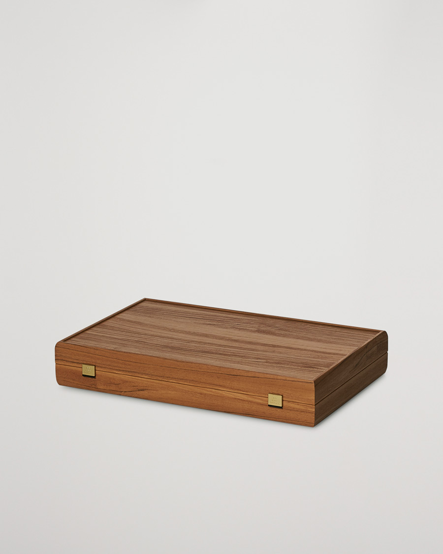 Herr | Spel & fritid | Manopoulos | Wooden Leatherette Backgammon Set Beige