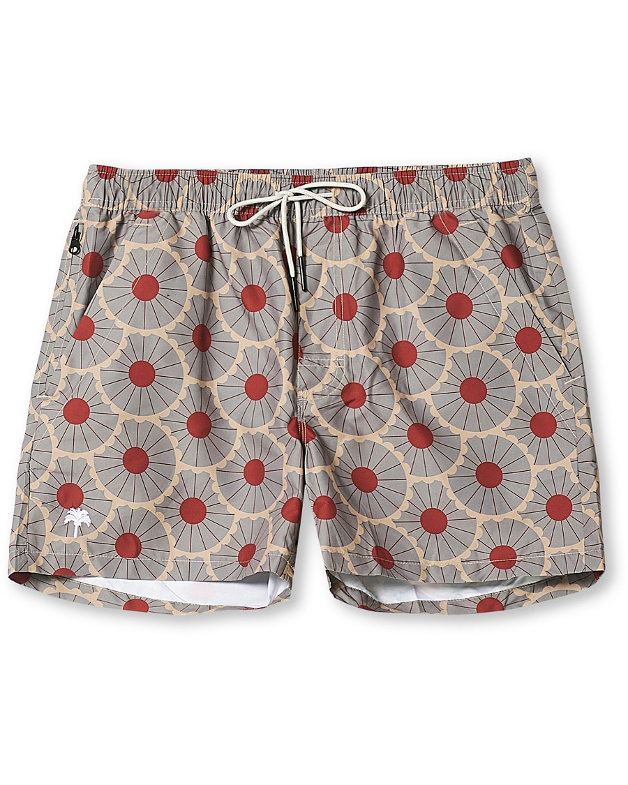 Herr | Badbyxor | OAS | Printed Swim Shorts Grey Gatsby