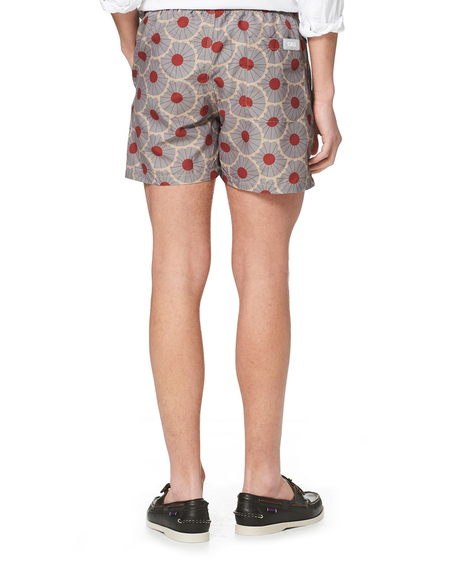 Herr | Badbyxor | OAS | Printed Swim Shorts Grey Gatsby