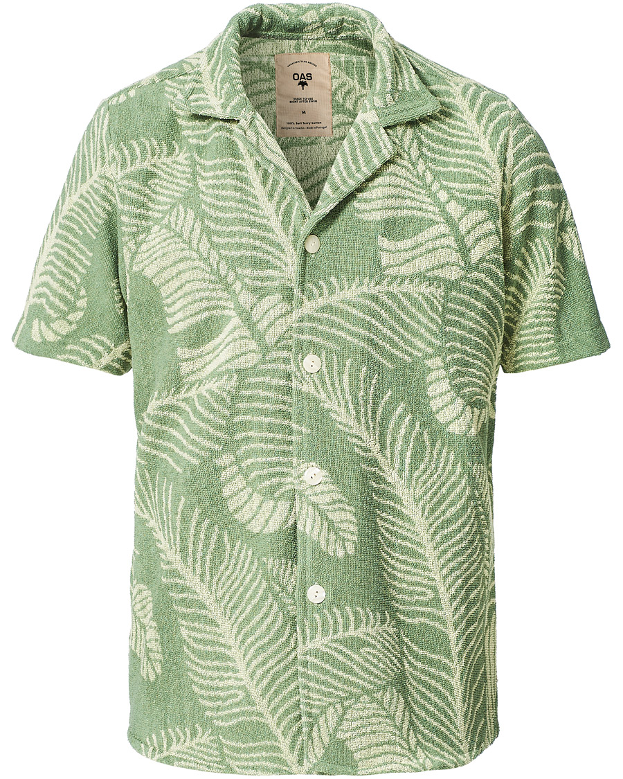 Herr | Skjortor | OAS | Banana Leaf Short Sleeve Terry Shirt Green