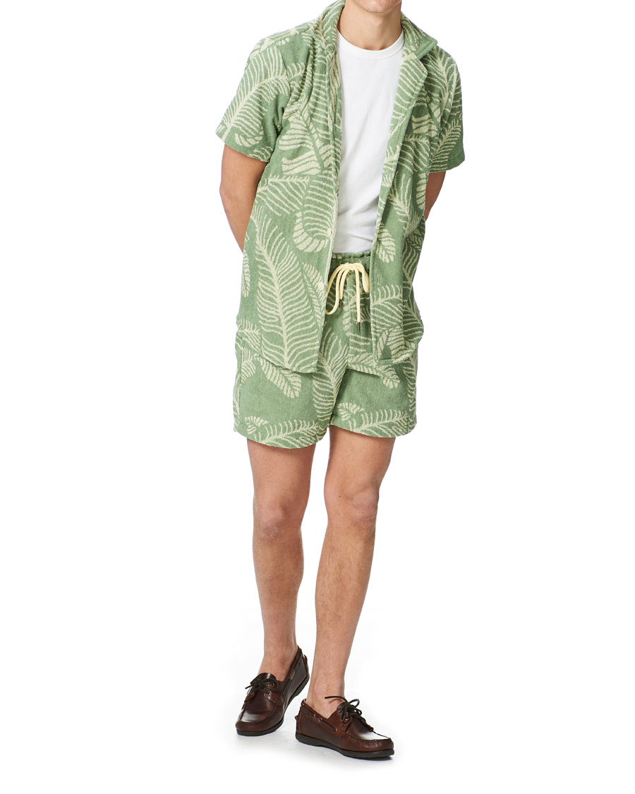 Herr | Skjortor | OAS | Banana Leaf Short Sleeve Terry Shirt Green