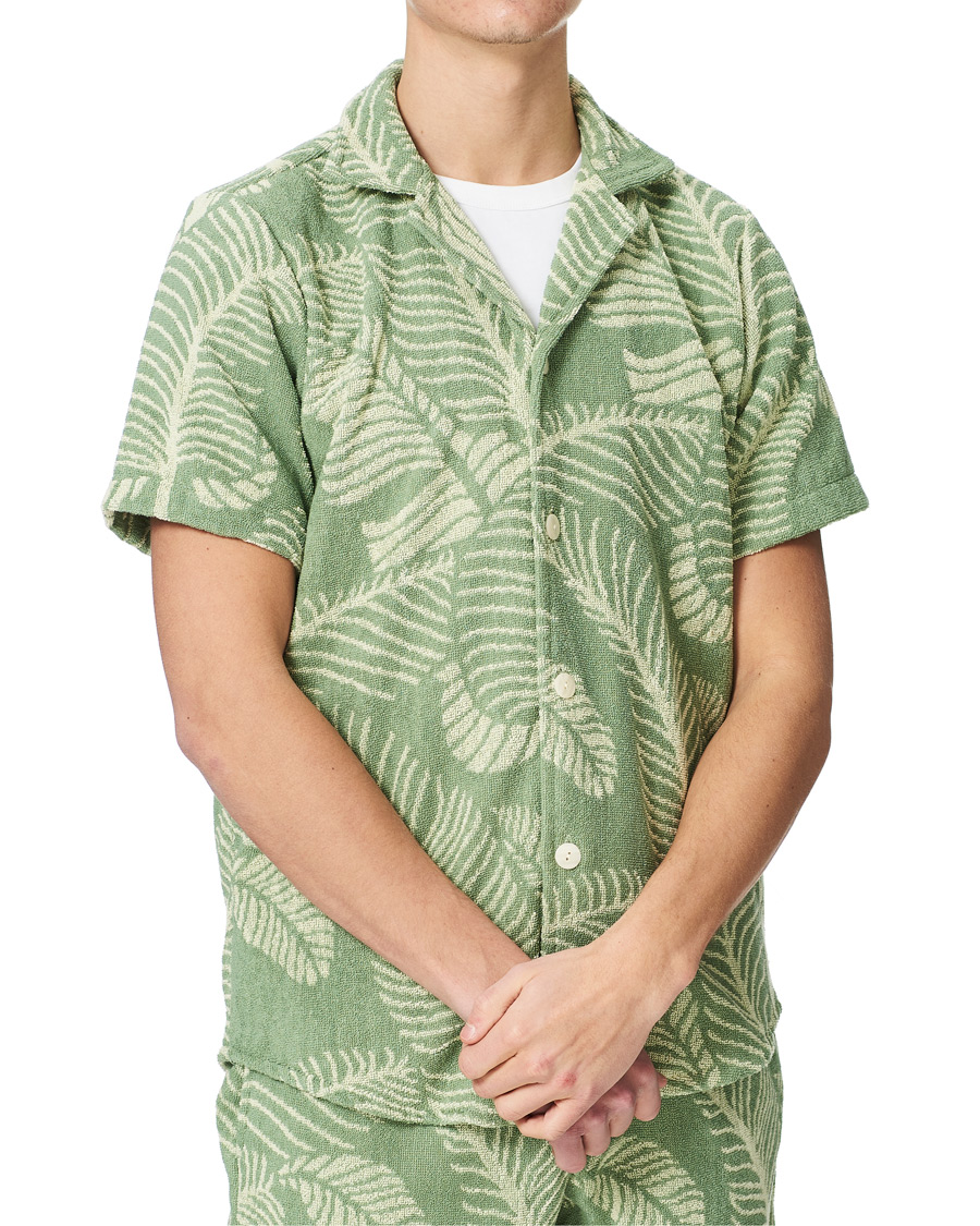 Herr | Skjortor | OAS | Banana Leaf Short Sleeve Terry Shirt Green