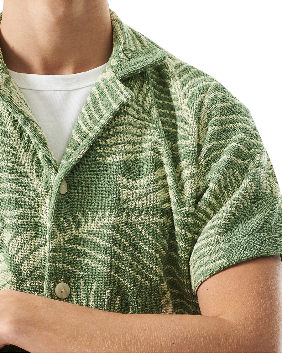 Herr | Skjortor | OAS | Banana Leaf Short Sleeve Terry Shirt Green