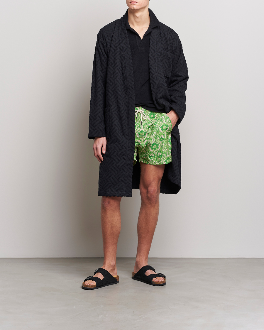 Herr | Pyjamas & Morgonrockar | OAS | Terry Robe Black Crossroad